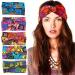 JSGHGDF Patterned Headwear Bohemia Knotted Wide Headbands Kids Adults Colorful Headpiece Fashionable and Comfortable Sweatbands Pink - Buy Online on SooperMarket.com