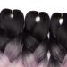 Tess Braids Extensions Ombre 60 cm - 3 Pack Jumbo Kanecalon Hair for Box Braids - Black/Purple Ombre - 100g per Bundle - Buy Online on SooperMarket.com