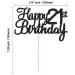Happy 21st Birthday Cake Topper - Black Glitter 21 Cake Decoration for Party Supplies - Buy Online on SooperMarket.com