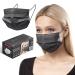 HARD 50 pieces Disposable Face Masks | Made in Germany | Type II & CE certified | Breathable Triple Layer - Filtration 99 78% | Elastic Earloops | Mouth Cover - Adults - Black 50 Piece standard size (17 5 cm x 9 5 cm) Black