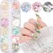12 Colors 3D Irregular Nail Art Abalone Slices Colorful Nail Art For Shell UV Gel Nail Sequ Nail Art Shell Slices CT30 - Buy Online on SooperMarket.com