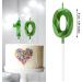 10th Birthday Number Candles - Happy Birthday Cake Topper Decoration in Green - Buy Online on SooperMarket.com