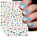 JMEOWIO 12 Sheets Summer Ocean Nail Art Stickers Decals Self-Adhesive Pegatinas U as Fish Beach Turtle Whale Nail Supplies Nail Art Design Decoration Accessories