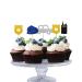 24Pcs Police Cupcake Toppers Police Officer Cupcake Toppers for Boy Colorful Glitter Policemen Cupcake Picks for Baby Shower Police Birthday Party Decoration