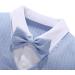 AmzBarley Baby Boys Gentleman Suit Set | Blue Tuxedo Romper with Bowtie | 6-12 Months - Buy Online on SooperMarket.com