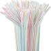 RETYLY 1500 Pcs Flexible Plastic Straws Striped Multi Colored Disposable Straw 8 inch Long - Buy Online on SooperMarket.com