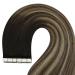 Youngsee Real Hair Tape Extensions - Balayage Ombre #1B/4/27 55cm 50g 20pcs - Smooth Remy Real Hair - Buy Online on SooperMarket.com