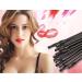 Pure Vie 100 Pieces Disposable Lip Brushes Lipstick Gloss Wands Applicator Makeup Tool Kits Black - Buy Online on SooperMarket.com