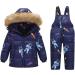 Kids 2-Piece Winter Puffer Jacket and Snow Bib Pants Set | Hooded Down Coat and Snow Pants Outfit | 3-4 Years | Blue - Buy Online on SooperMarket.com