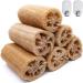 Natural Loofahs 6 Pack Organic Natural Bath Loofahs Luffa Exfoliating Body Scrubber Sponges for Men Women for Deep Cleaning with 2 PCS Wall Hooks Loofah Sponges