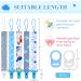 5 Pcs Blue Baby Dummy Clips Set with Silicone Adapter - Soother Chain Holder Straps for Boys | Teething Clips for Teething Toys | Baby Shower Gift - PP Material - Buy Online on SooperMarket.com