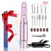 Electric Nail File Rechargeable 30000 RPM Professional Electric Nail Cutter Metal Nail Drill with Adjustable Speed for Manicure and Pedicure with Polishing Tool Pink 30000rpm