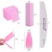 Gel Nail Polish Remover Kit: 600 Pink Lint Free Wipes, 20 Remover Cap Clips, 100/150 Nail Files, Buffer Block - Pink - Buy Online on SooperMarket.com