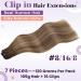 Shop Laavoo Brown Balayage Clip-In Hair Extensions - Real Hair Ombre Light Brown to Dark Blonde 35cm 7pcs 105g - Buy Online on SooperMarket.com