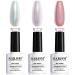 Holographic Nail Polish Set 3PCS Rose Gold Silver Red Gel Polish Kit Soak off Nail Gel with Glitter Mermaid Unicorn Effect Curing Required for Nail Art Design Manicure Salon DIY at Home US087