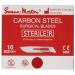 Swann-Morton 0201 Carbon Steel Surgical Scalpel Blade Sterile Size #10 Individual Foil Pack 100 Count