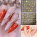 Gold Flower 3D Metallic Nail Art Stickers - Self-Adhesive Decals for Luxury Nail Designs - Women's Nail Art Decoration - Buy Online on SooperMarket.com