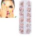Artistic Nail Studs Rose Gold Hollow Nail Stickers Nail Art DIY Geometry Circle Decoration Manicure Decor Nail Art Christmas