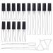 BENECREAT 30 pieces 3ml/5ml/10ml mini spray bottle made of glass with fine fog clear glass empty atomizer (black cap) with 2PCs funnel and 4PCs 2ml pipettes for perfume cosmetic waist mixed black lid 2 ml/3 ml/5 ml/10 ml