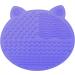  2-Pack Makeup Brush Cleaning Mat Cute Cat Ear Animal Design Silicone Portable Brush Cleaner Pad Washing Tools with Suction Cups US Patent Registered (Purple+Green) - Buy Online on SooperMarket.com