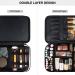 Large Makeup Bag BAGSMART Travel Cosmetic Case with Clear Toiletry Pouch | Double Layer Organizer with Adjustable Dividers | Portable Artist Storage Bag | Black & White Stripes - Buy Online on SooperMarket.com