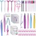 Tweezers Set for Women Facial Hair Stainless Steel Tweezers for Women Lash Extension Kit for Women and Girls (1-76pcs)