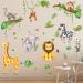 Olyee Jungle Animal Wall Stickers | Removable Nursery Decor for Kids Bedrooms | Farm Animals for Baby Toddler Room | Boy Girls Wall Decals - Buy Online on SooperMarket.com