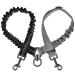 NASJAC Double dog linen coupler no involvement shared leash to walk 2 dogs adjustable reflective shock-damping safety-linen splinters 2-color version (for S+M) black+gray
