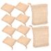 HAPINARY 10pcs Net Soap Foaming Soap Pouches Drawstring Soap Drawstring Sisal Ramie