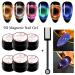 MEET ACROSS 9D Cat Eye Gel Nail Polish Set - Chameleon Magnetic Soak Off UV LED 7 Color Gel with Magnet Stick and Brush - Buy Online on SooperMarket.com