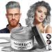 Gray Styling Hair Temporary Color Wax with Gloves Cape Ear Cover Silver Grey Instant Hairstyle Cream Pomades Youth Home DIY Natural Coloring Mud for Party Cosplay Halloween