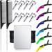 8 Pieces Hair Parting Ring Hair Selecting Ring 6 Hair Sectioning Styling Clips Hair Parting Tool 2 Rat Tail Braiding Combs and 1 Magnetic Pin Holder Wristband Magnetic Wrist Pin (Black)