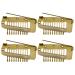 4 Gold Hair Extension Clamps - Metal Wig Clinging Snap Wing Brackets with 10 Teeth for Women's Hair Extensions - Buy Online on SooperMarket.com