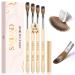 Saviland 4PCS Kolinksy Acrylic Nail Brush Set - Size 4/8/12/16 Acrylic Nail Brushes for Acrylic Application, Professional Acrylic Powder Brush for Acrylic Nails Extension & 3D Nail Carving DIY A1-4PCS Acrylic Nail Brush Set