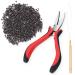Vlasy Hair Extensions Tools Kit Professional Tools With Hair Extension Pliers Loop Threader and 200PCS 3.0mm Silicone Hair Extension Rings Beads Links (Dark Brown) Dark Brown Beads Loop Threaders Pliers Set