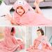 Funmo Baby Hooded Towel 70x140 cm - Soft Super Absorbent Bath Towel for Toddlers (0-5 Years) - Cute Pink Design - Buy Online on SooperMarket.com