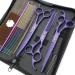 Kingstar 7 Pet Grooming Scissors Set - Straight, Thinning, Curved - Purple Professional Kit with Case and Comb - Buy Online on SooperMarket.com