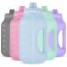 Ello Hydra Half Gallon Jug with Time Marker & Handle for All Day Hydration & Silicone Straw with Locking, Leak-Proof Lid BPA/BPS Free, 64 oz, Halogen Blue Hallogen Blue