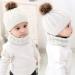 Yinuoday Toddler Baby Knit Hat Scarf Set - Winter Warm Beanie Cap with Circle Loop Scarf Neckwarmer in White (2PCS) - Buy Online on SooperMarket.com