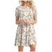 ZSDVBZS Summer Dresses for Women 2023 Casual Loose Short Sleeve Crewneck T Shirt Dress Boho Swing Beach Cover Up Sundress A01_pink X-Large