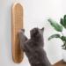 7 Ruby Road Wall Mounted Cat Scratching Post - Floor or Wall Mount Wooden Sisal Cat Scratcher - Vertical Scratch Pad for Indoor Cats or Kittens - Cute Modern Cat Wall Furniture (22 x 5.7 inches) Natural