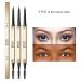 3 PCS Waterproof Long-Lasting Dark Brown Eyebrow Pencil Set - Natural Brow Makeup | Ultra Slim Defining Pencils 3pcs - Buy Online on SooperMarket.com