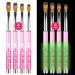 Saviland Kolinsky Acrylic Nail Brush Set - 4PCS Glows in The Dark Acrylic Nail Brushes for Acrylic Application, Professional Size 6/8/12/14 Acrylic Powder Brushes for Acrylic Nails Extension & Carving 4pcs Pure Kolinsky Acrylic Nail Brush