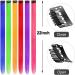 12 Pcs Colored Hair Extensions Colorful Clip in Hair Extensions 22 inch Synthetic Straight Hair Extensions for Kids Girls Women Dark purple - Buy Online on SooperMarket.com