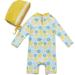 Bonverano Baby Girls Long-Sleeve Lemon Swimsuit | UPF 50+ Sun Protection | 18-24 Months - Buy Online on SooperMarket.com