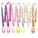 JZK 7 x Multicolor Silicone Baby Dummy Clip Ring for Girls + 7 x Pacifier Clip Dummy Holder Straps for Girls Suitable for Baby mam soothers girl's