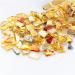 1.1lb Irregular Crystal Mosaic Tiles Small Mosaic Tile DIY Hobbies Children Handmade Crystal Craft for Crafts Bulk DIY Picture Frames Handmade Jewelry Coaster (Gold Series)