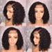 BGHJUE Short Wavy Black Lace Front Wig for Women - Heat Safe Synthetic Hair with Transparent Lace & Decent Parting Space - Buy Online on SooperMarket.com