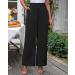 Womens High Waisted Wide Leg Dress Pants with Pockets | Vetinee Casual Work Trousers for Business Office | Black - Buy Online on SooperMarket.com