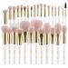 BEILI Makeup Brushes 30Pcs Professional Makeup Brush Set Premium Pink Vegan Synthetic Kabuki Foundation Blending Brush Face Powder Blush Concealers Eye Shadows Make Up Brush Set (White/Rose Golden) Pearl White/Rose Gold